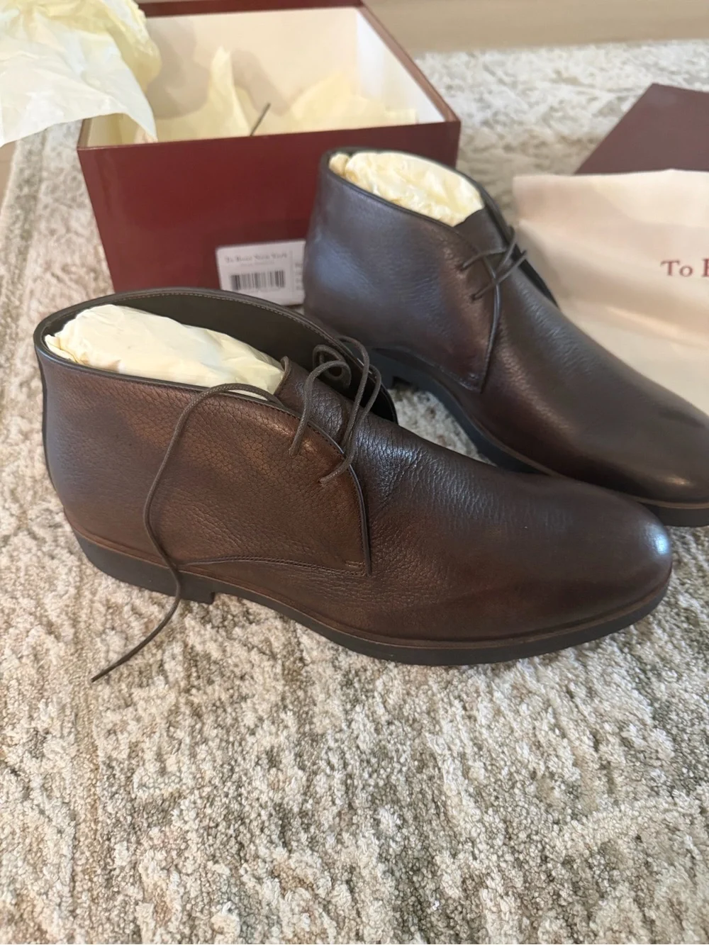 TO BOOT NEW YORK Calder Cognac Burnished Leather Chukka Boot 11M